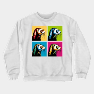 Ferret Frenzy: A Pop Art Whirlwind Crewneck Sweatshirt